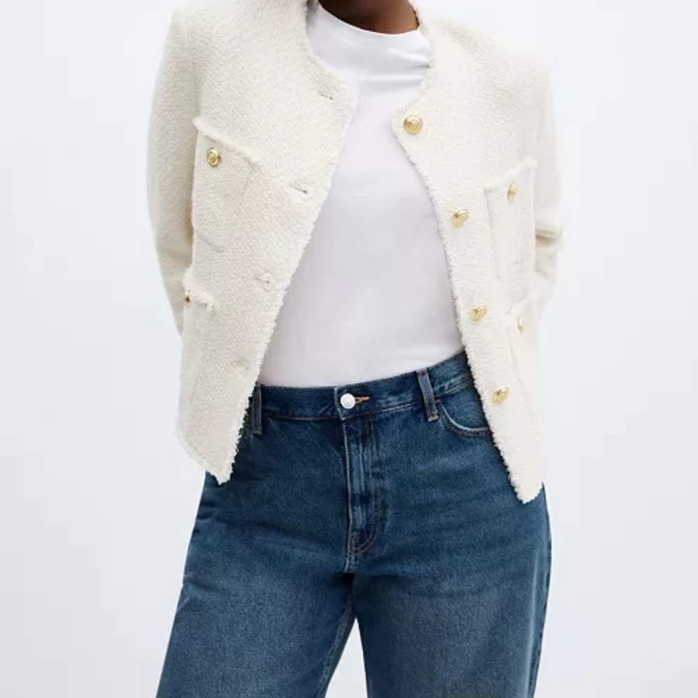 Elegant Cream Jacket with Gold Accents